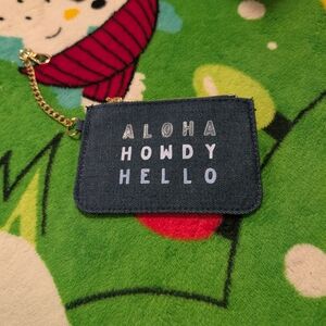 Blue Denim Coin Purse with Chain